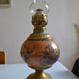 19th c. longwy earthenware oil lamp