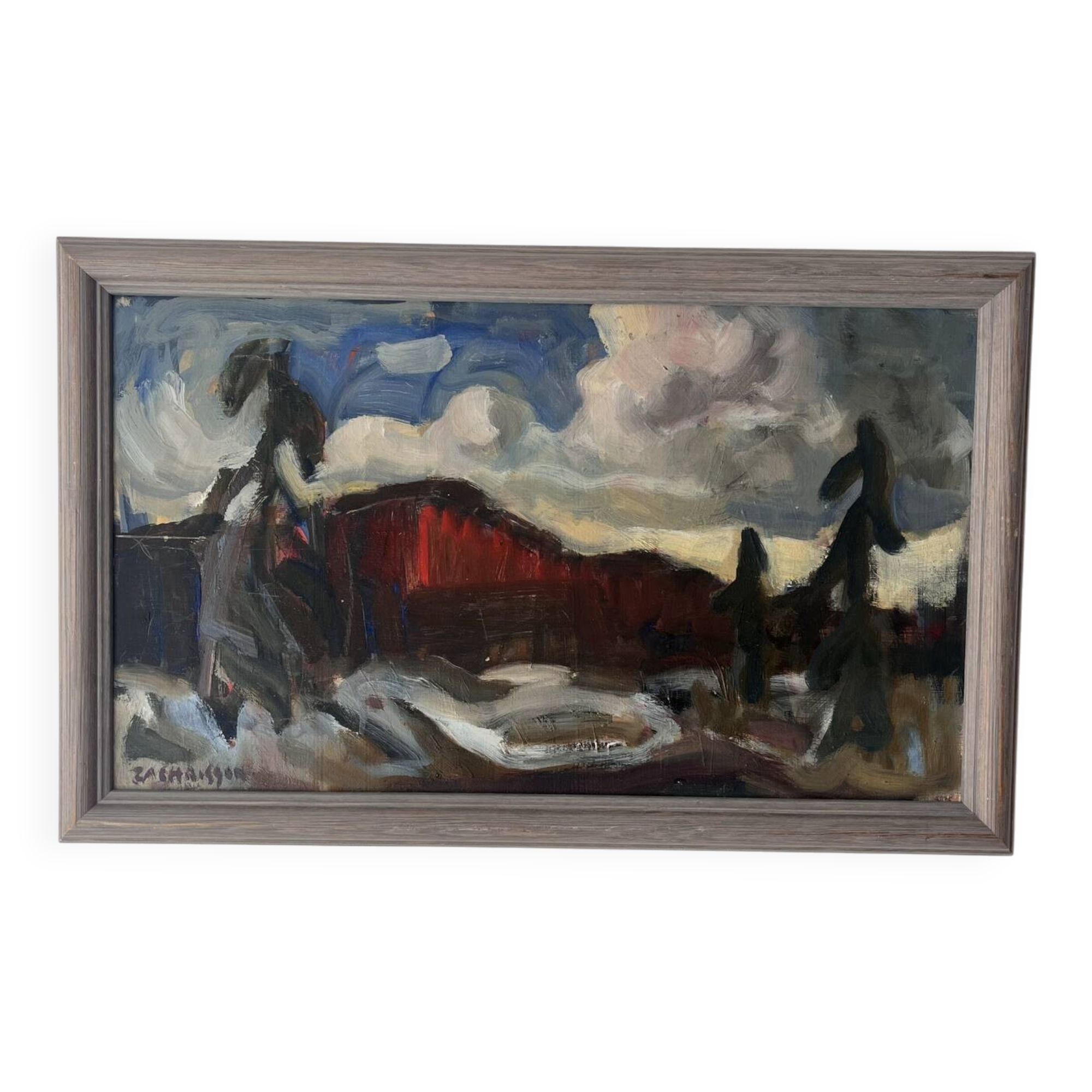 Painting by Per Olof Zachrisson 1960’s, Scandinavian Modern