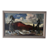Peinture de Per Olof Zachrisson des années 1960, moderne scandinave.