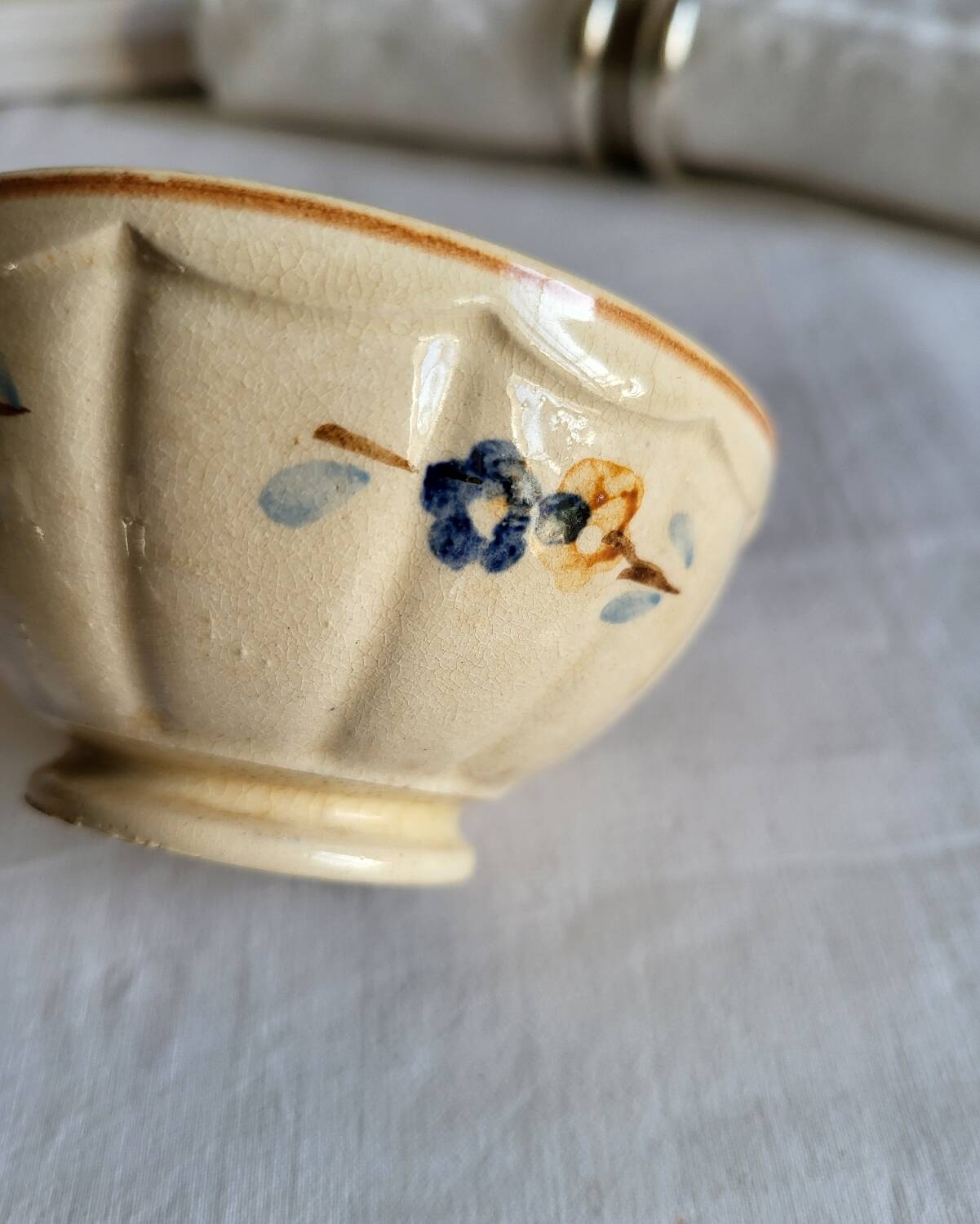Small Antique Bowl in Earthenware Sarreguemines Beige