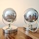 Paire de lampes design Space Age 1960 chromées