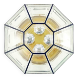 Large Mid-Century Glass Ceiling Light/Flush Mount from Limburg, Germany, 1960s