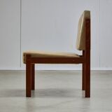 Angular, Teak Wood and Leather Chair with Copper Details, 1970s