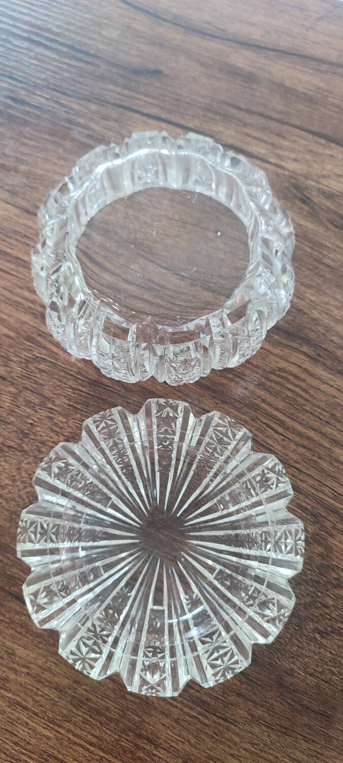 Antique cut glass candy box