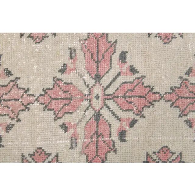 1970s Turkish Oushak Handmade Wool Cotton Beige Area Rug 134x211