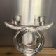 Candlestick two torches in cristal of Vannes Le Chatel art deco