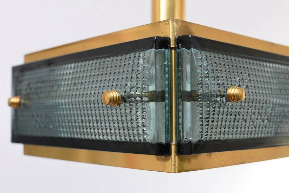 Mid-century Malmö Metallvarufabrik pendant light brass and glass