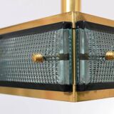 Mid-century Malmö Metallvarufabrik pendant light brass and glass