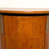 Biedermeier Demilune Half Cabinet in Cherrywood and Brass, France, 1810s