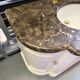 Classic double bathroom cabinet with marble top and gold fittings