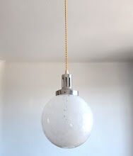 Glass globe pendant lamp by Clichy blue art deco