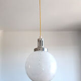 Glass globe pendant lamp by Clichy blue art deco