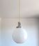 Glass globe pendant lamp by Clichy blue art deco