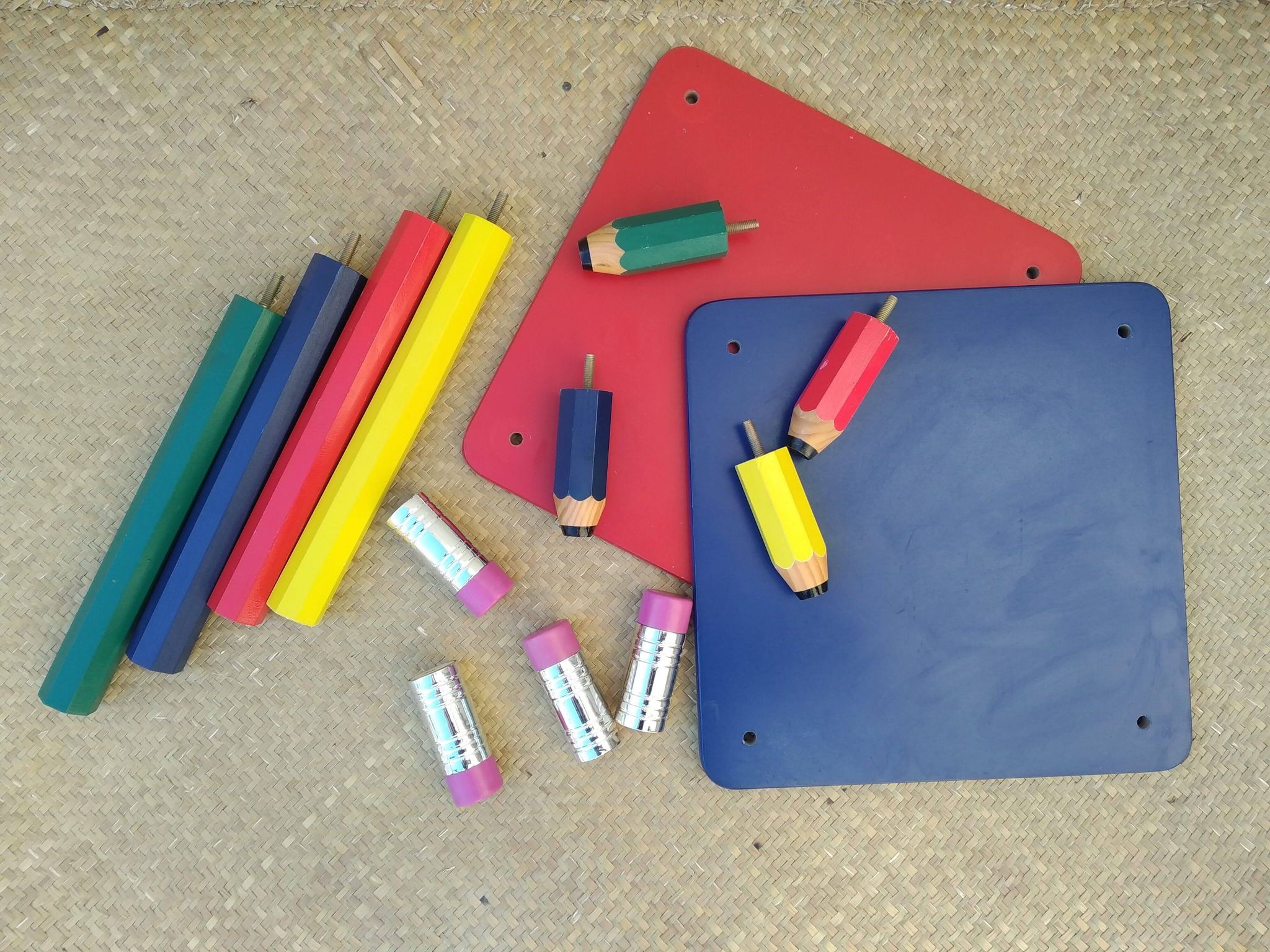 Pierre Sala pencil bedside table Clairefontaine collection 1980s