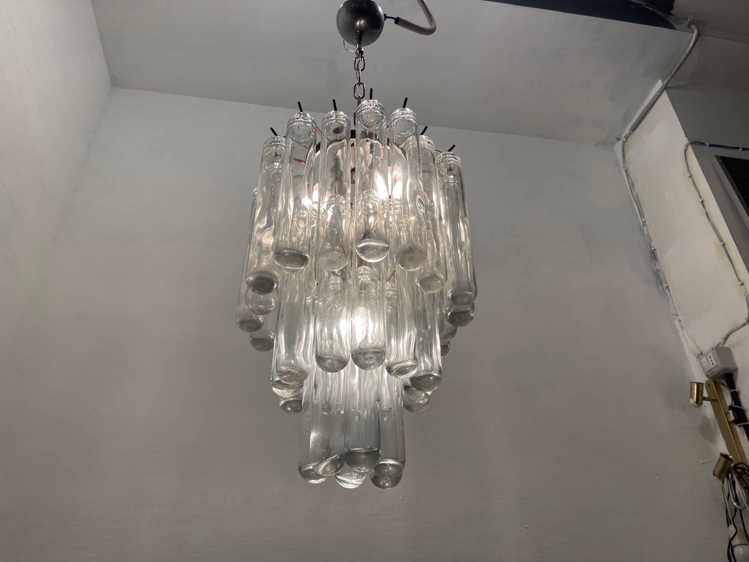 Murano Glass Tube Chandelier 1970’s