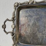 Silver metal rectangular butler tray