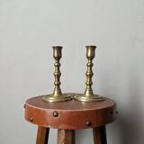 Pair of brass candlesticks, Scandinavian country decor