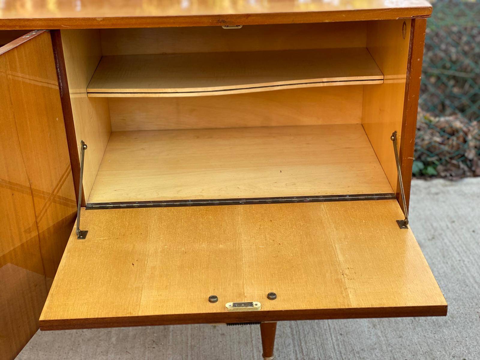 Buffet enfilade scandinave bois massif et palissandre  laquée 220cm 1960