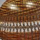 Bamboo and woven rattan floor lamp France 1970