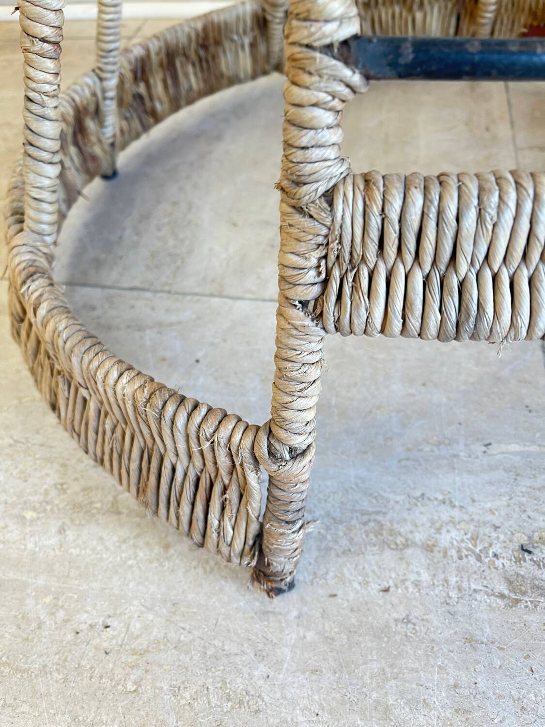 Paire Tabouret haut rotin – création Roger Coster, 1970