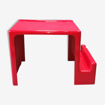 Bureau rouge enfant années 70