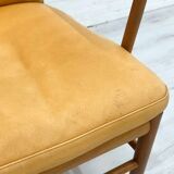 Set of 2 vintage Ole Wanscher chairs | Colonial chair | Leather
