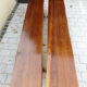 Pair of brutalist elm benches
