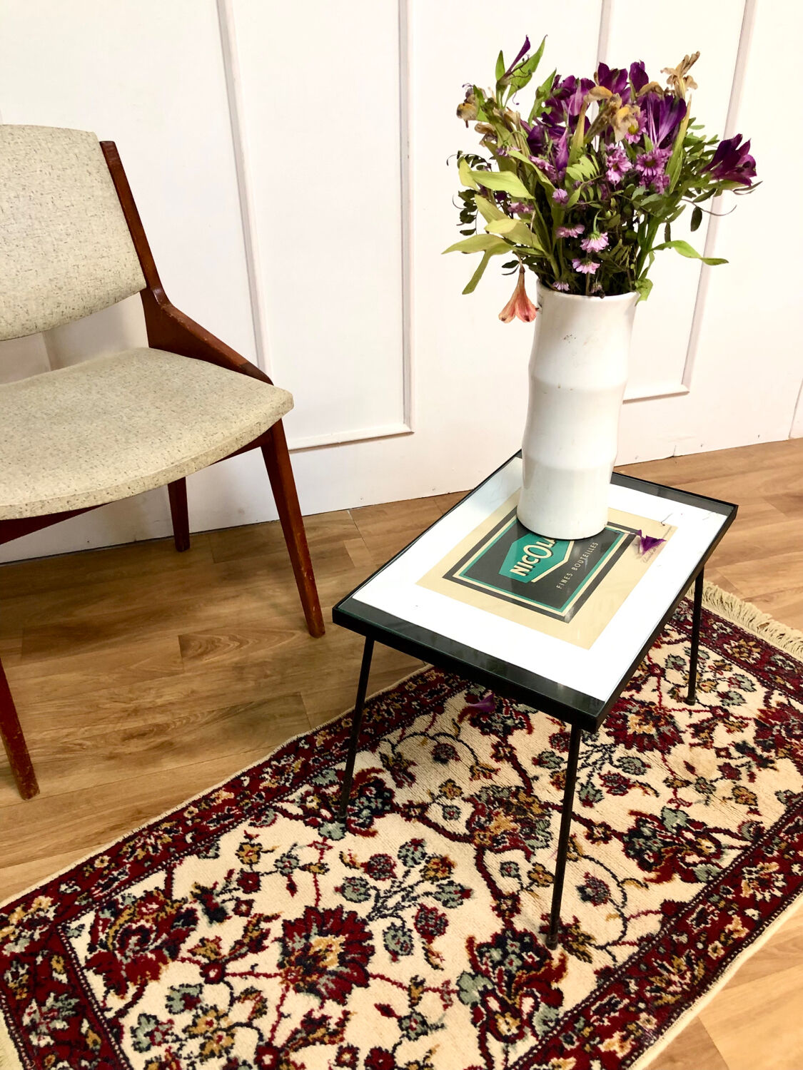 Small vintage oriental carpet - 133 x 60 cm