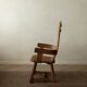 Brutalist Oak Armchair with Sculptural High Back by De Puydt, 1960s