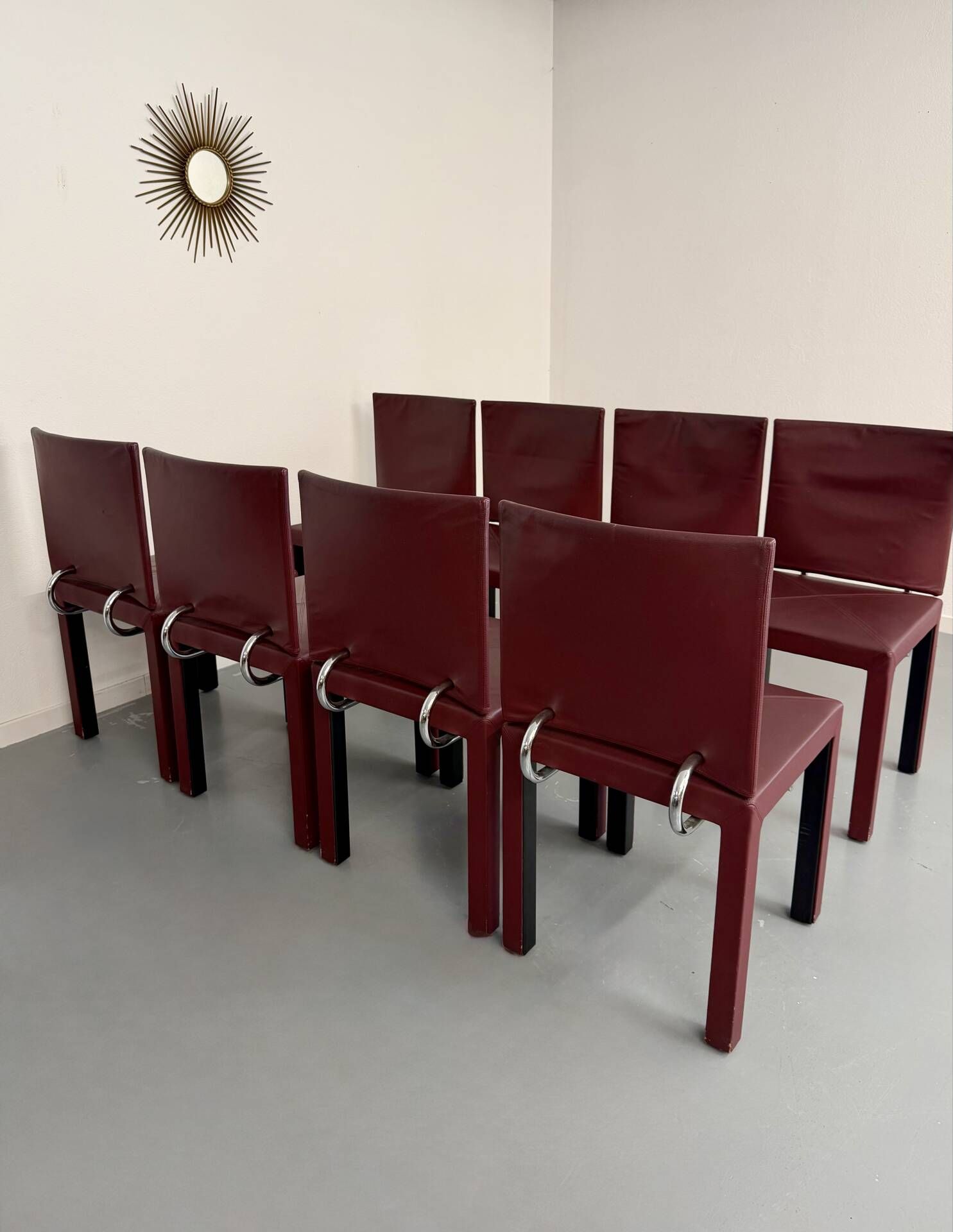 Set of 8 Arcadia chairs designed by Paolo Piva for B&B Italia from the 1980s.