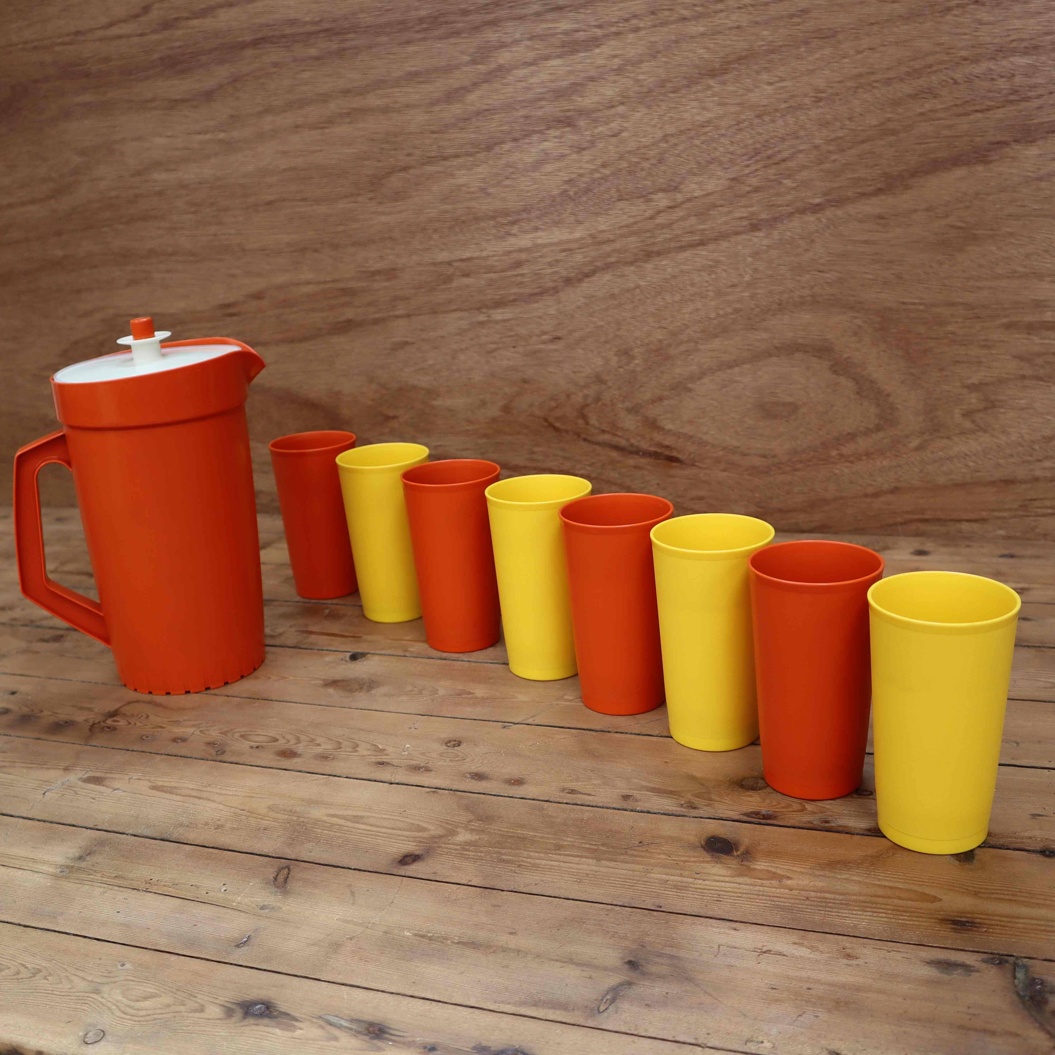 Vintage Tupperware orangeade set, 70s.