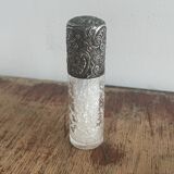 Salt bottle, cut glass, silver metal, Napoleon III, 19th century, object of curiosity, decor