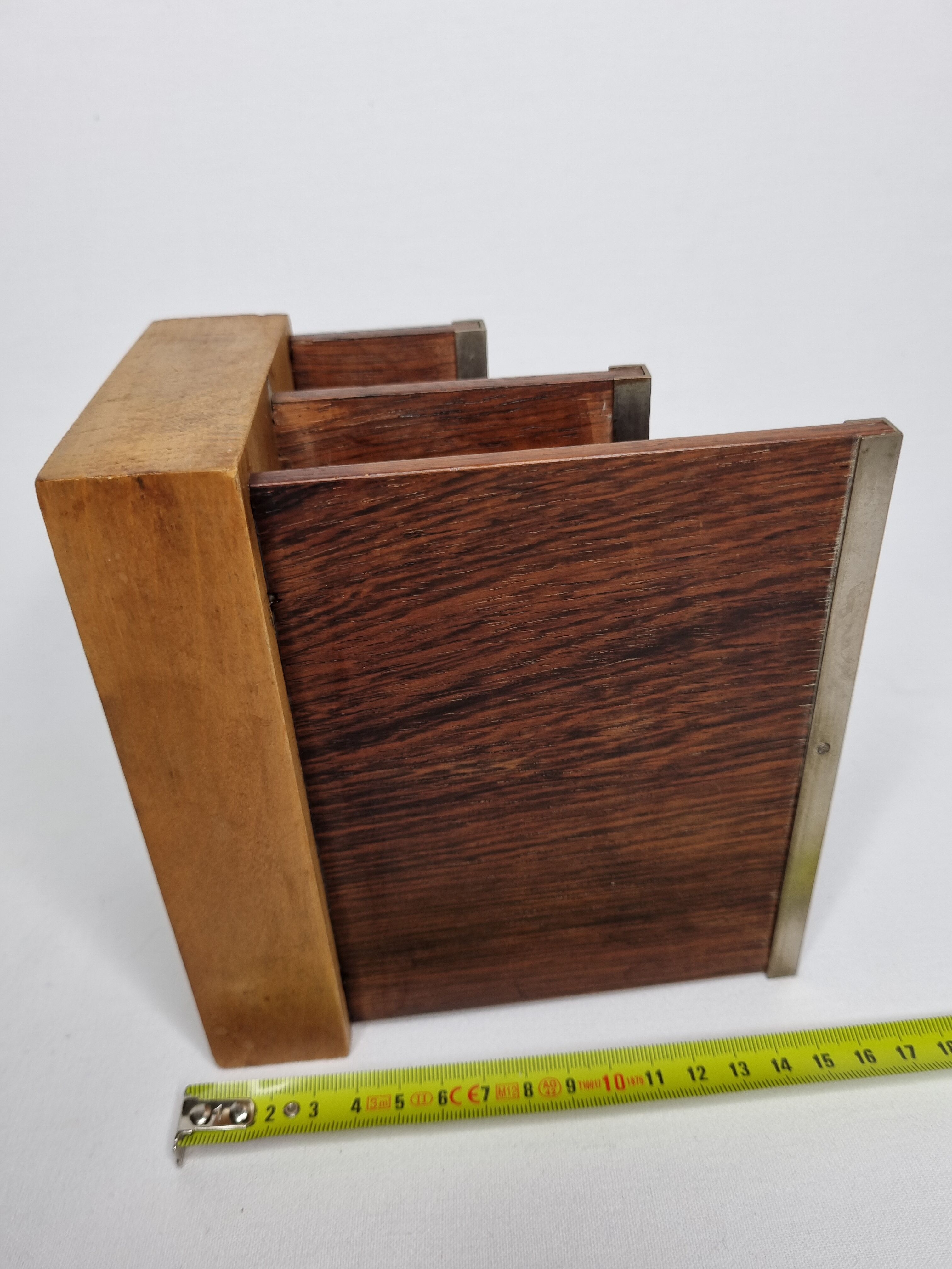 Art Deco letter carrier in precious wood and metal