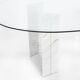 Table named "Diapason". Carrara marble and glass. Cattelan Italia. 90s.