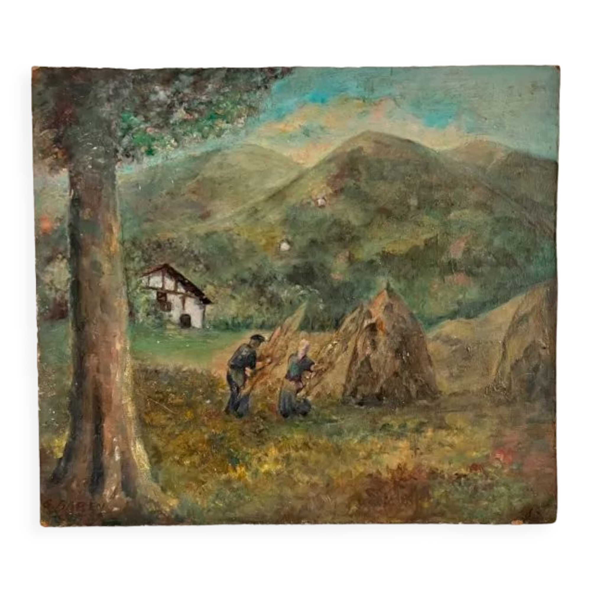 Oil on canvas Basque landscape