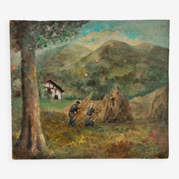 Oil on canvas Basque landscape