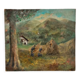 Oil on canvas Basque landscape