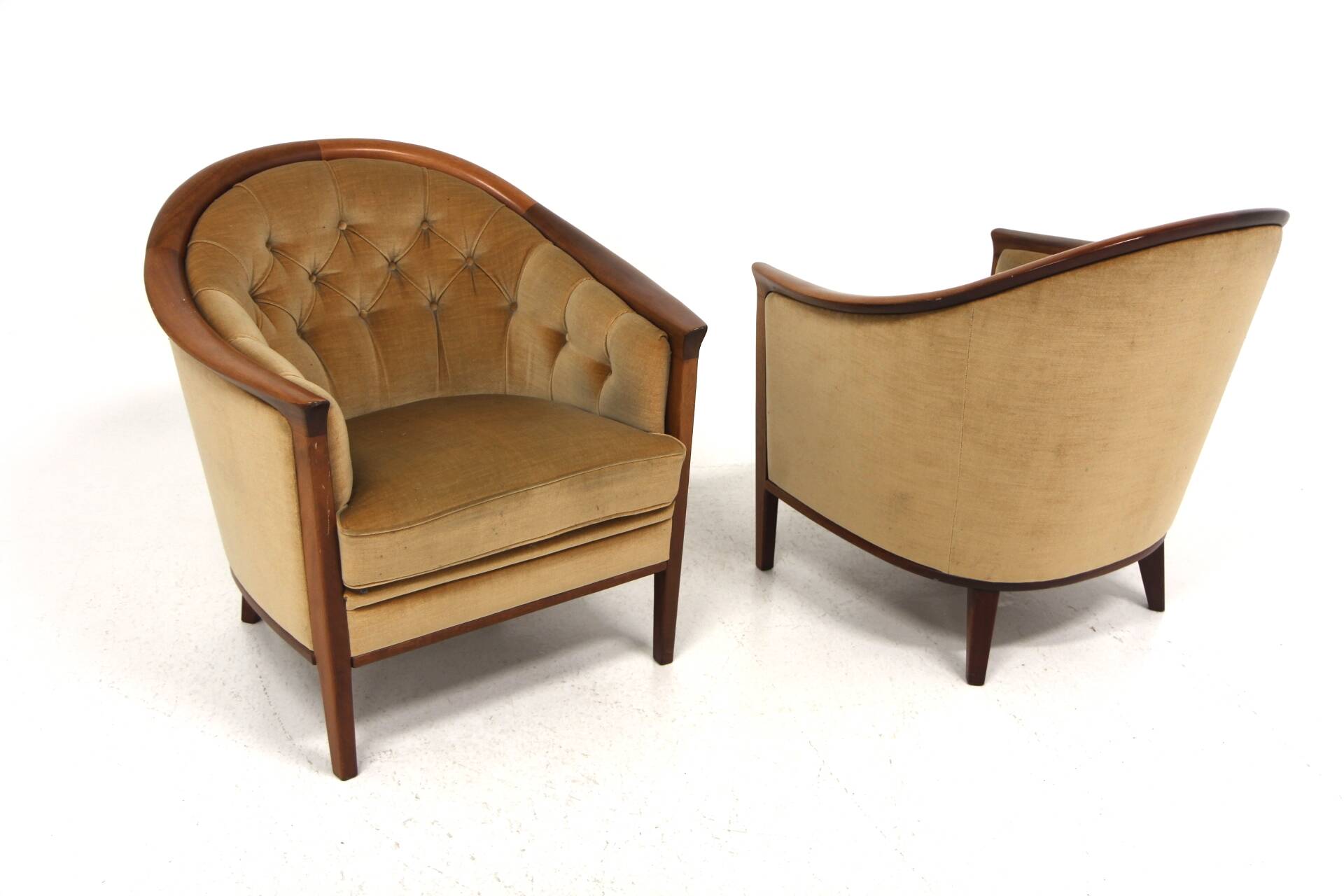 Set de 2 fauteuils "Fabiola" en velours, Bröderna Andersson, Suède, 1960