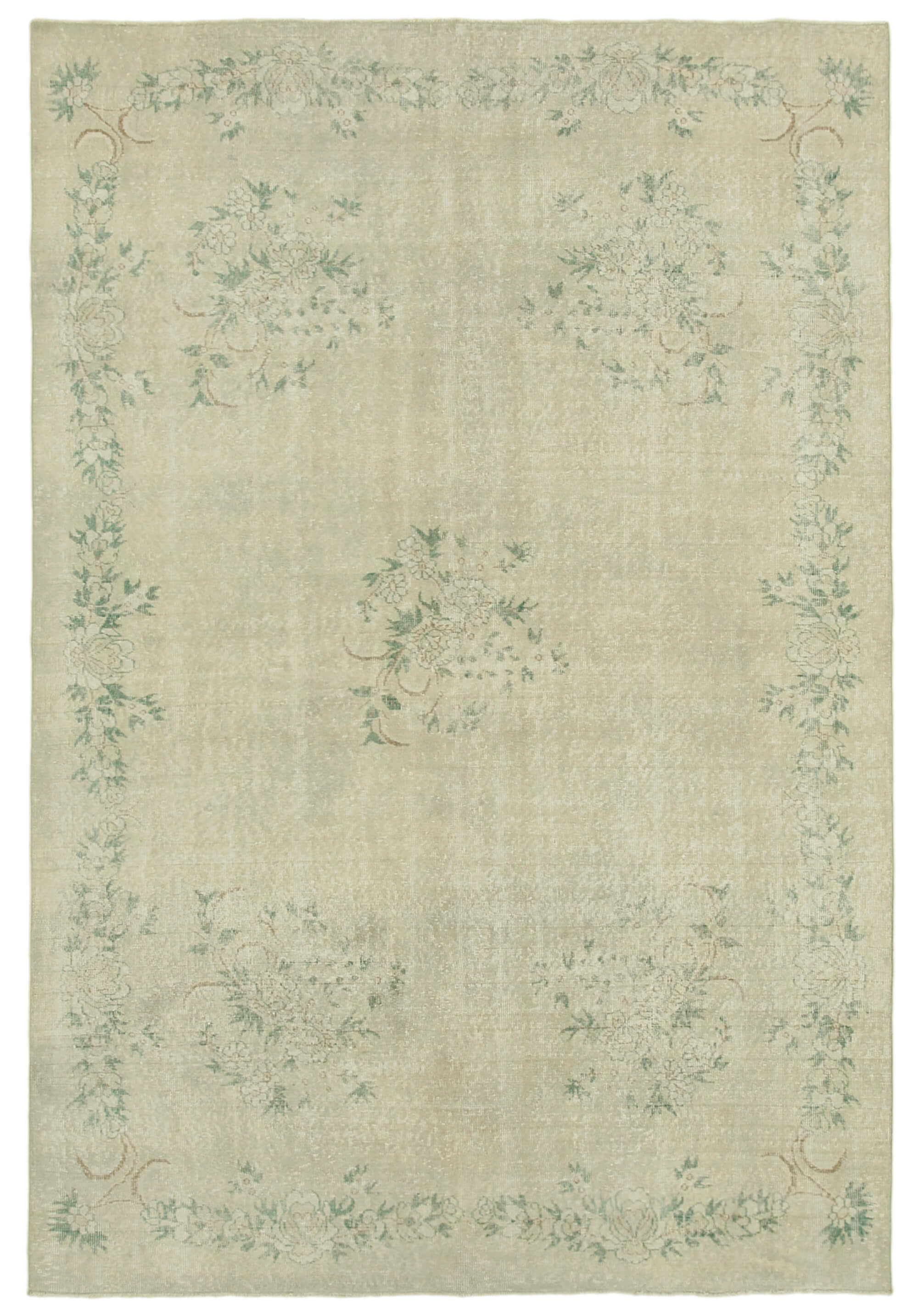 Hand-knotted wool turkish beige carpet 203 cm x 303 cm