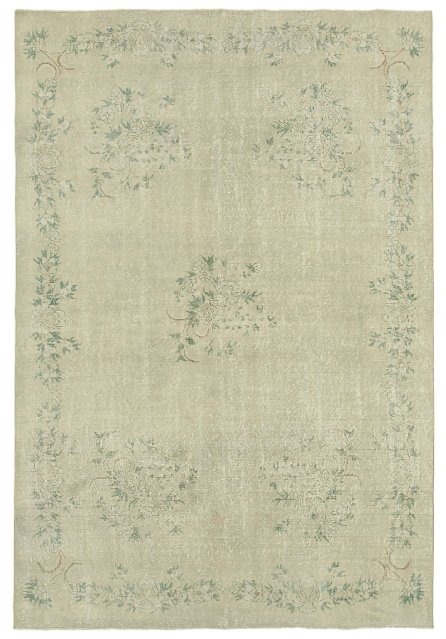 Hand-knotted wool turkish beige carpet 203 cm x 303 cm