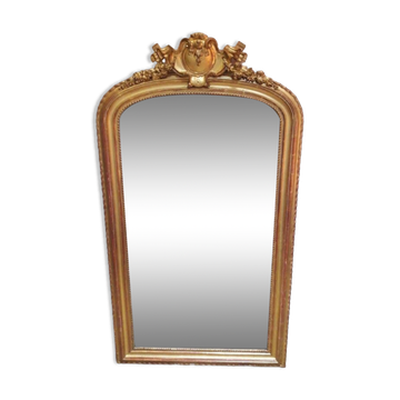 Golden mirror with pediment XIXth