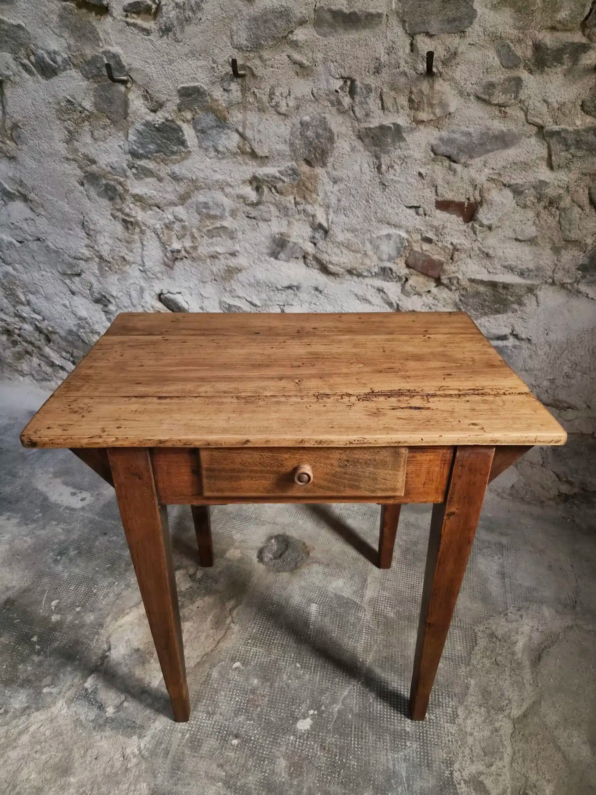 Compact French work table with bistro chair | Table circa 1900 | Chair circa 1950