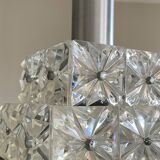 Pendant chandelier in plexiglass diamond point aluminum