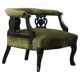 Victorian English decorative chair, velvet and wood, late 19th century.