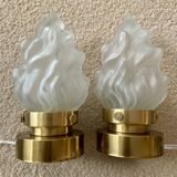 Lampes à poser flamme laiton art déco vintage