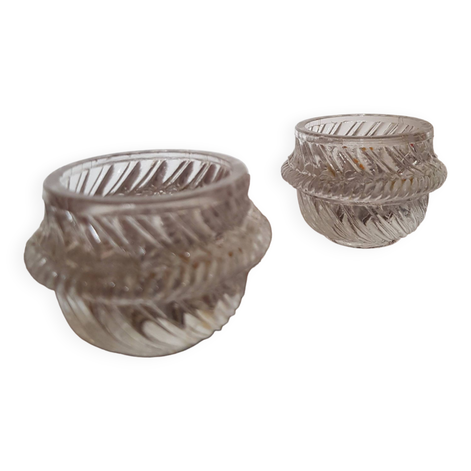 Set of 2 cut glass egg cups
