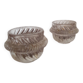 Lot de 2 coquetiers en verre taillé