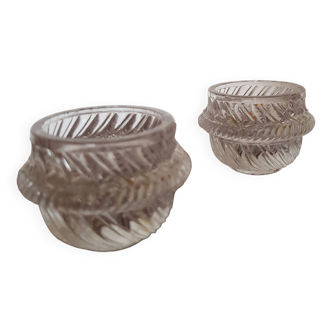 Set of 2 cut glass egg cups