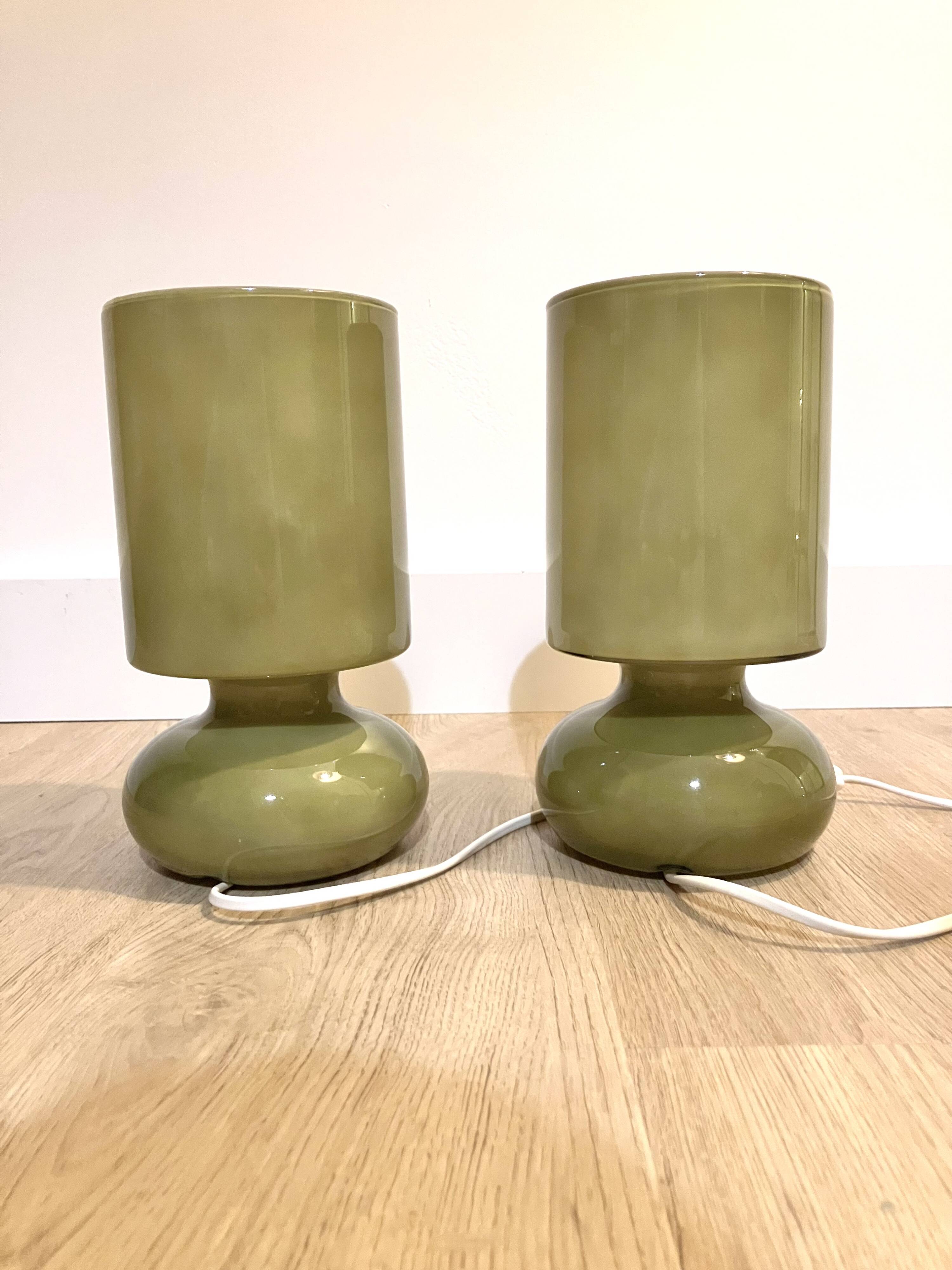 Pair of khaki Lykta lamps