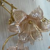 Large Single Pink Murano Flower Sconce 1980’s